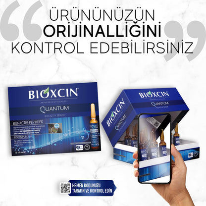 Bioxcin Quantum bio-active serum set in blue packaging with 15 x 6 ml ampoules on display on Tampa Home & Garden Store