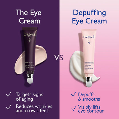 Two Caudalie eye creams: Premier Cru The Eye Cream (dark purple) and Resveratrol Lift Firming Eye Cream (pink) on Tampa Home & Garden Store