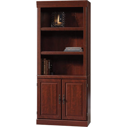 71-inch High 3-Shelf Wooden Bookcase with Storage Drawer in Cherry Finish - Tampa Home & Garden Store