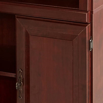 71-inch High 3-Shelf Wooden Bookcase with Storage Drawer in Cherry Finish - Tampa Home & Garden Store