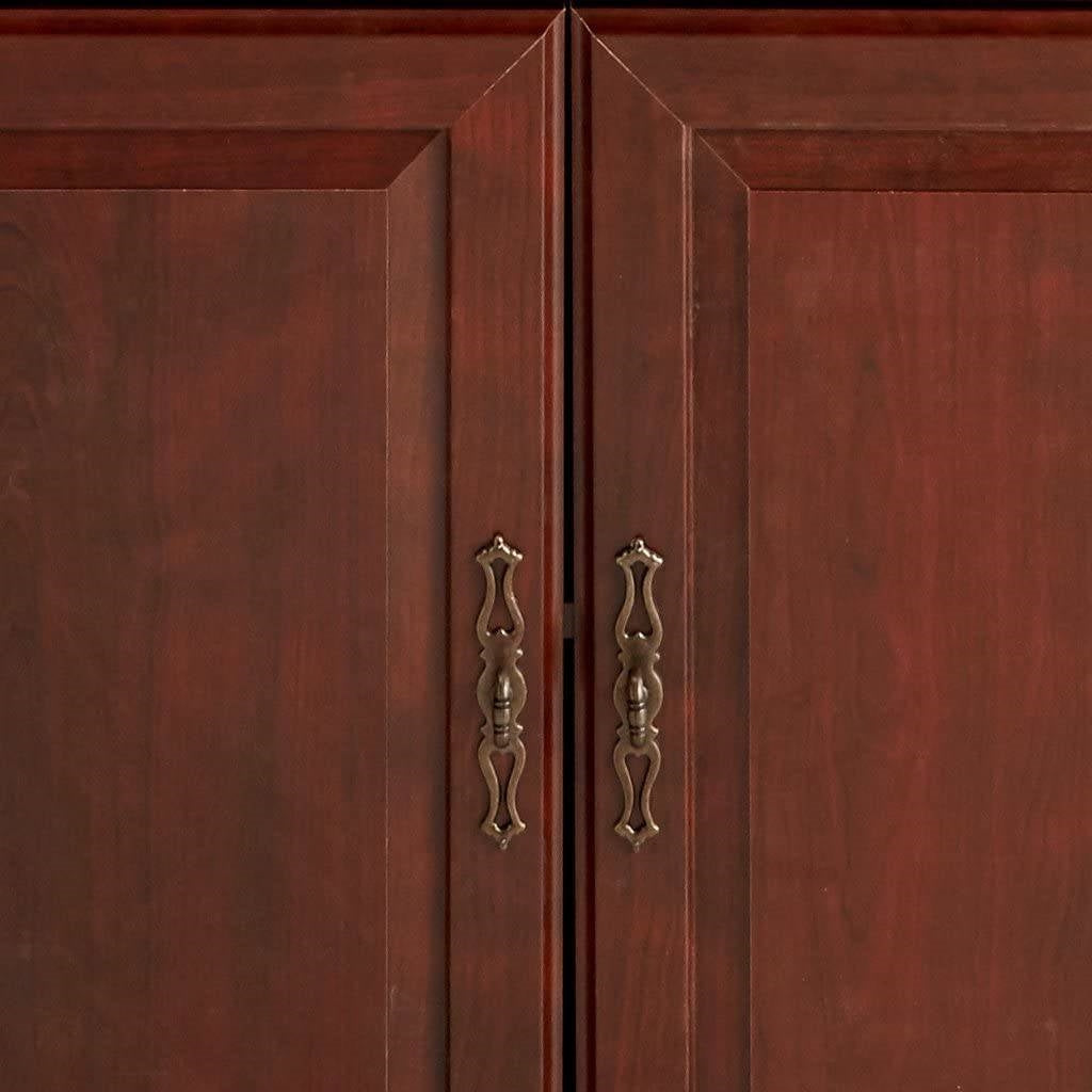 71-inch High 3-Shelf Wooden Bookcase with Storage Drawer in Cherry Finish - Tampa Home & Garden Store