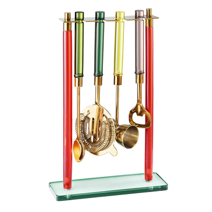 Gold Bar Tool Kit With a Clear Stand and Handles