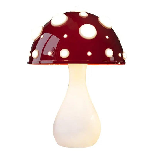 Mushroom Desk Lamp with Dimming Night Light, red cap with white spots, warm glow on Tampa Home & Garden Store