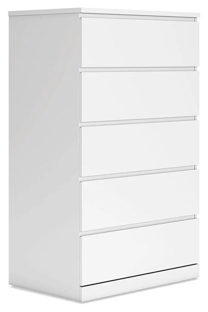 Onita Five Drawer Chest in White Finish Modern
