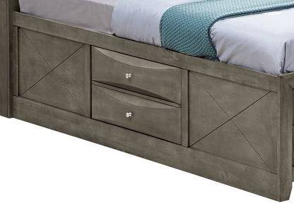 Modern design storage bed with gray wood finish and built-in drawers on Tampa Home & Garden Store