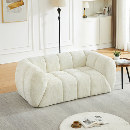 Rounded Cloud Sofa and Piano Key Backrest Design