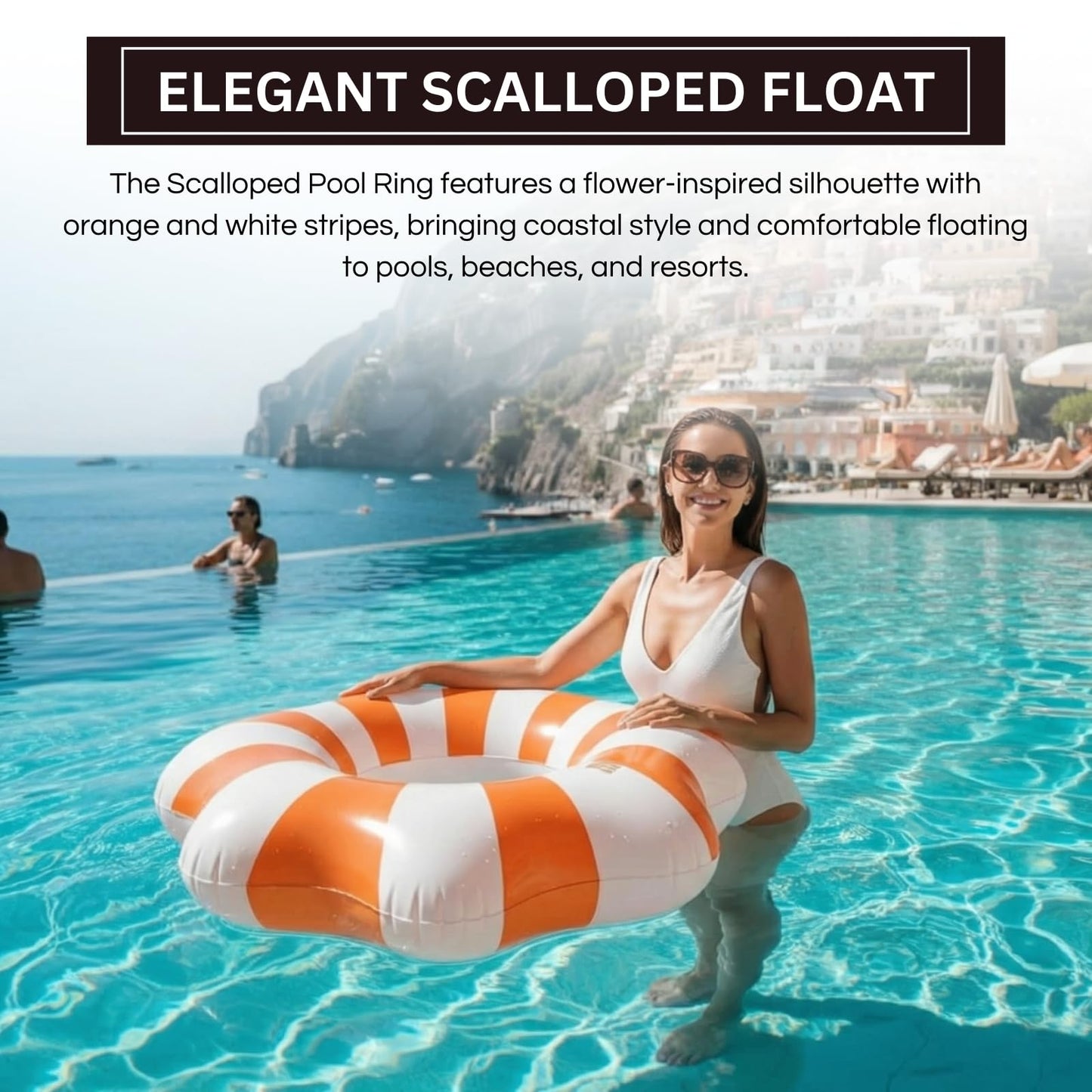 Amalfi Scalloped Inflatable Pool Float Ring