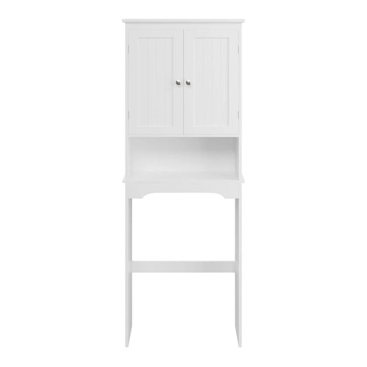 White over-the-toilet cabinet with doors and adjustable shelf by Unique Piece Furniture on Tampa Home & Garden Store