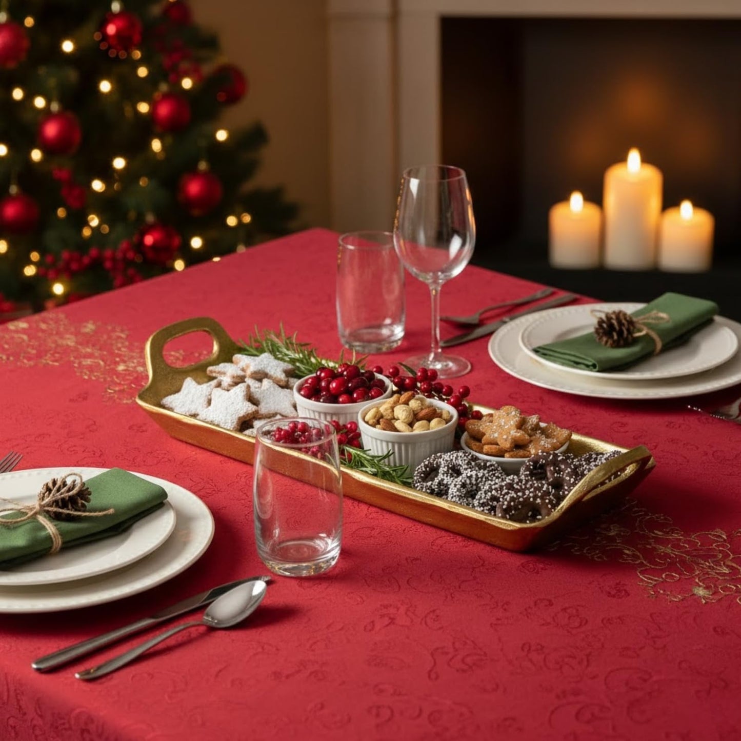 Small Gold And Aluminum Decorative Serving Tray