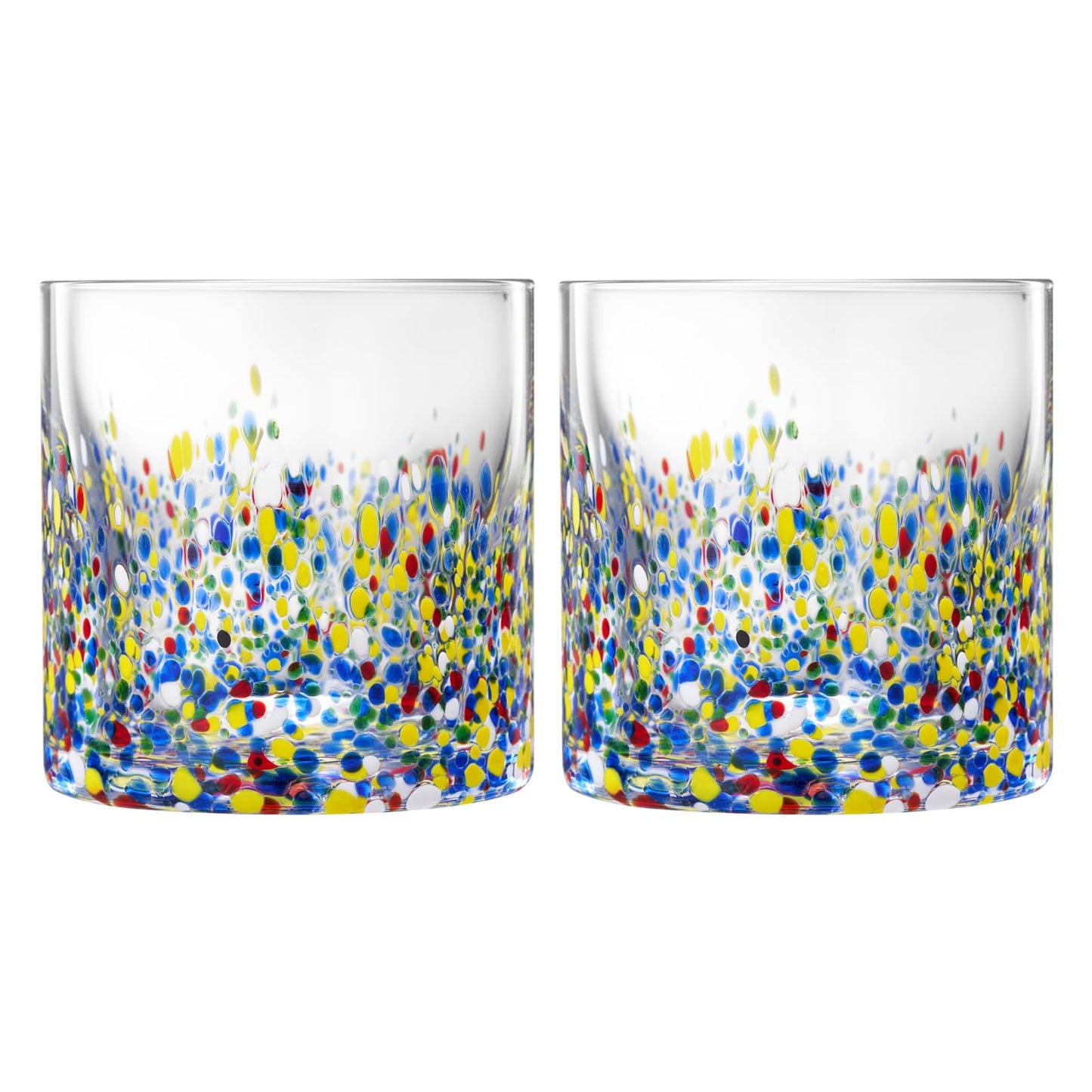 Hand Blown Mexican Confetti Glass And Drinkware