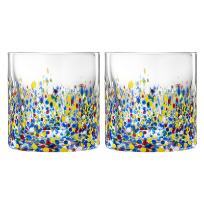 Hand Blown Mexican Confetti Glass And Drinkware
