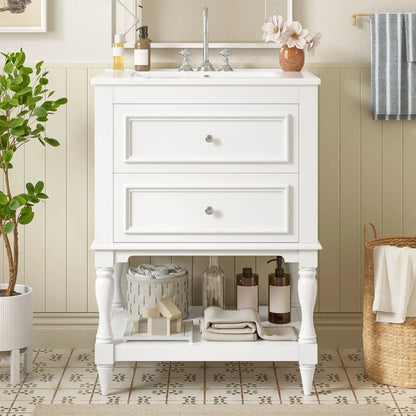 Bathroom Vanity Sink and Two Drawers Storage