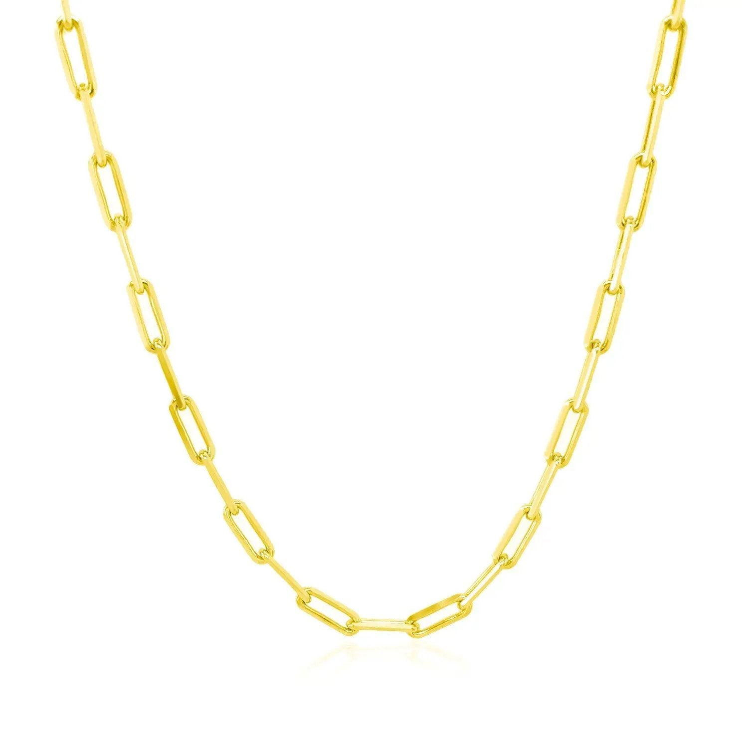 14K yellow gold paperclip chain necklace 2.5mm on Tampa Home & Garden Store