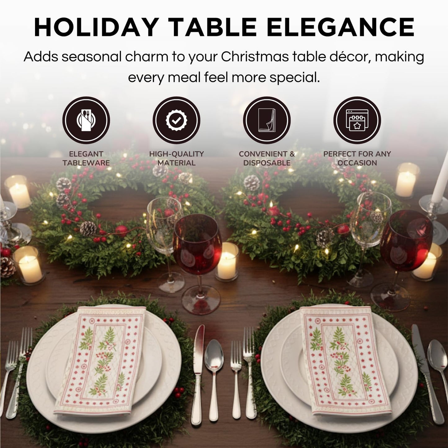 Christmas Disposable Napkins 100 Pieces And Feasts