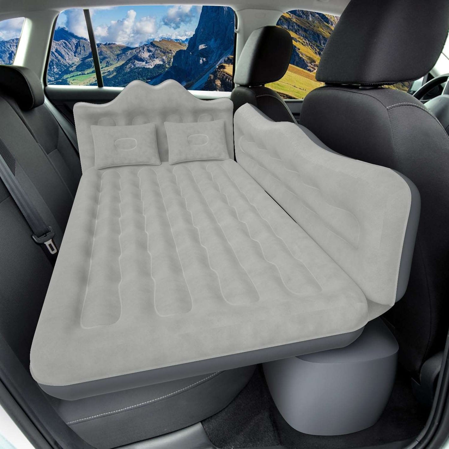 Backseat air mattress for SUV, grey with two pillows, 30.31in width, Dikasun Outdoor on Tampa Home & Garden Store