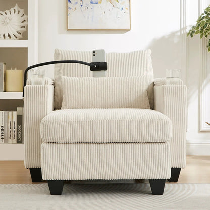 Convertible Chaise Lounge Chair With USB Ports