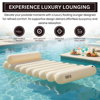 White and Inflatable Cushioned Bubble Lounger
