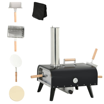 Outsunny Outdoor Pizza Oven with 12in rotating stone and foldable legs by HouseOfZazla on Tampa Home & Garden Store