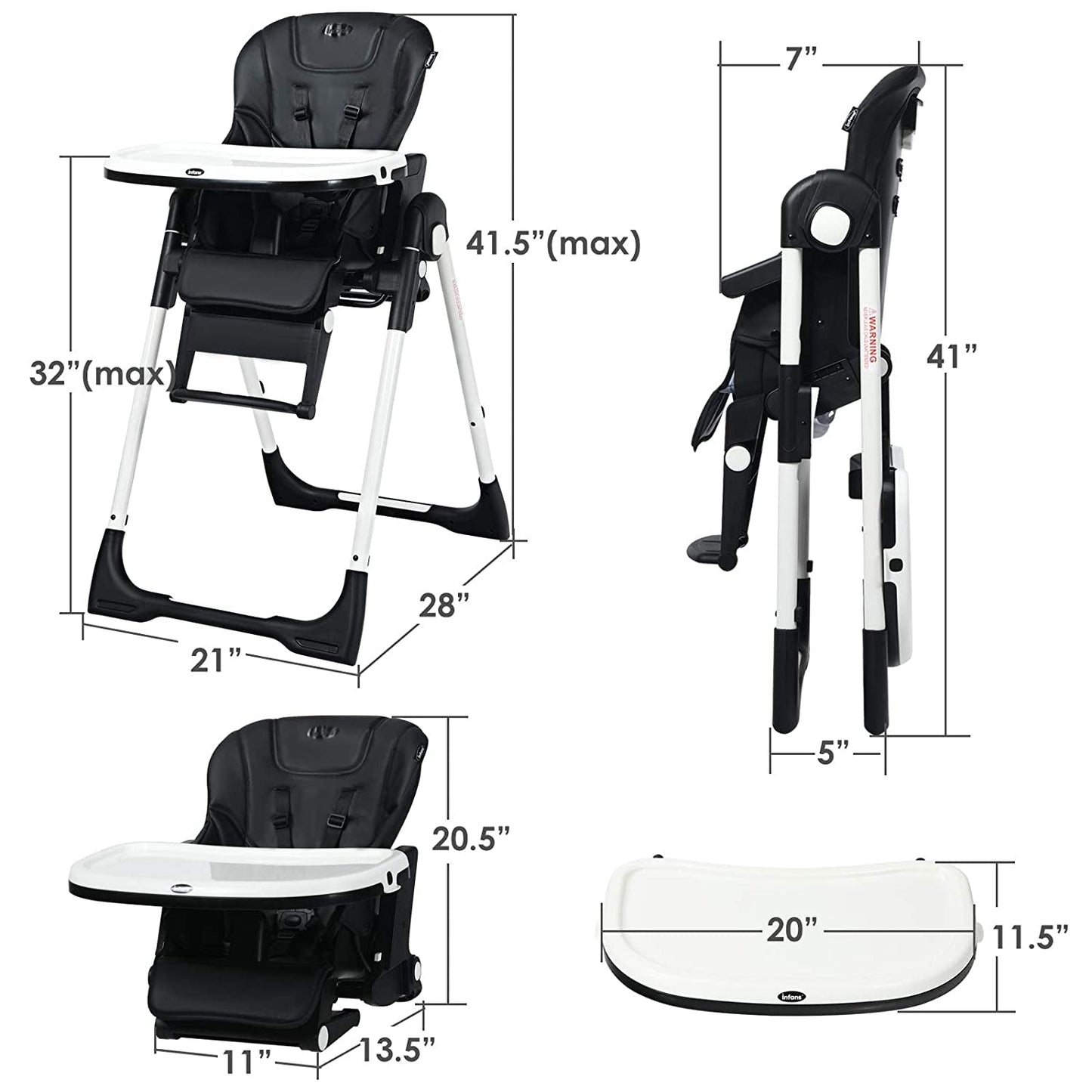 4-in-1 High Chair–Booster Seat with Adjustable Height and Recline
