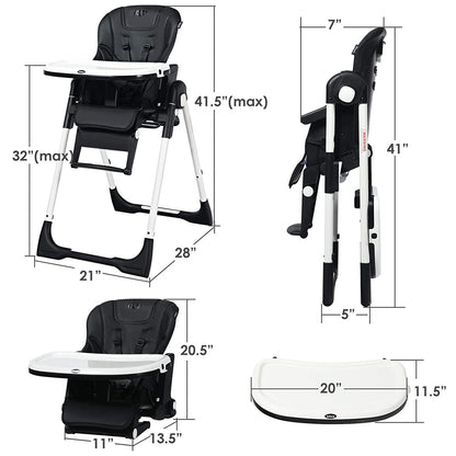 4-in-1 High Chair–Booster Seat with Adjustable Height and Recline