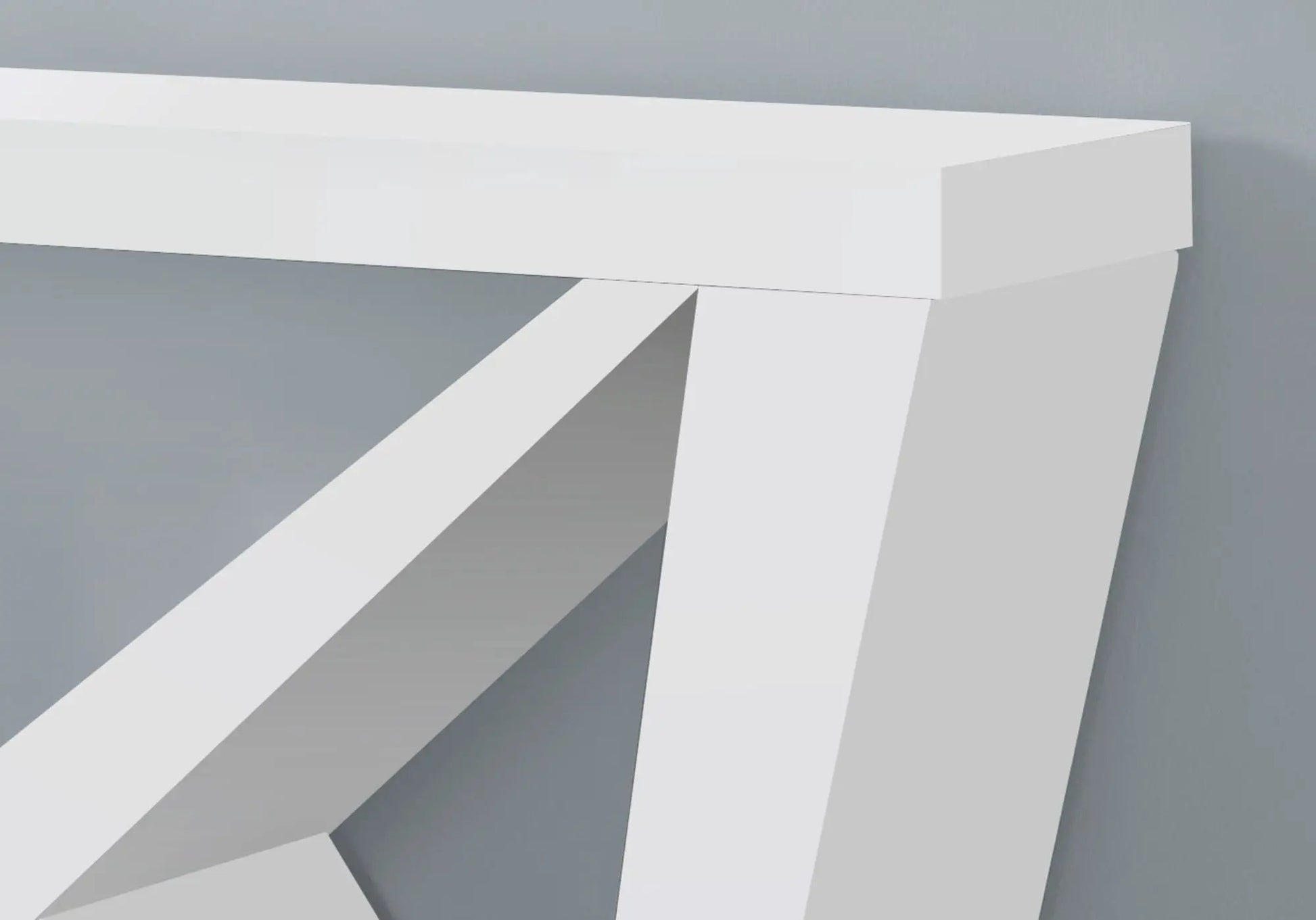 Accent console table white with bold angular legs by Unique Piece Furniture for entryway on Tampa Home & Garden Store
