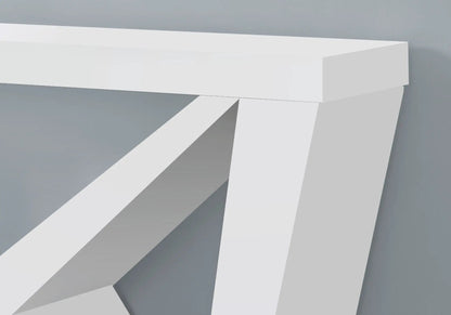 Accent console table white with bold angular legs by Unique Piece Furniture for entryway on Tampa Home & Garden Store
