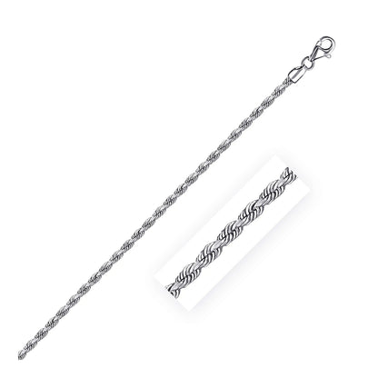 2.5mm 14k white gold solid diamond-cut rope chain necklace by Bids.com on Tampa Home & Garden Store