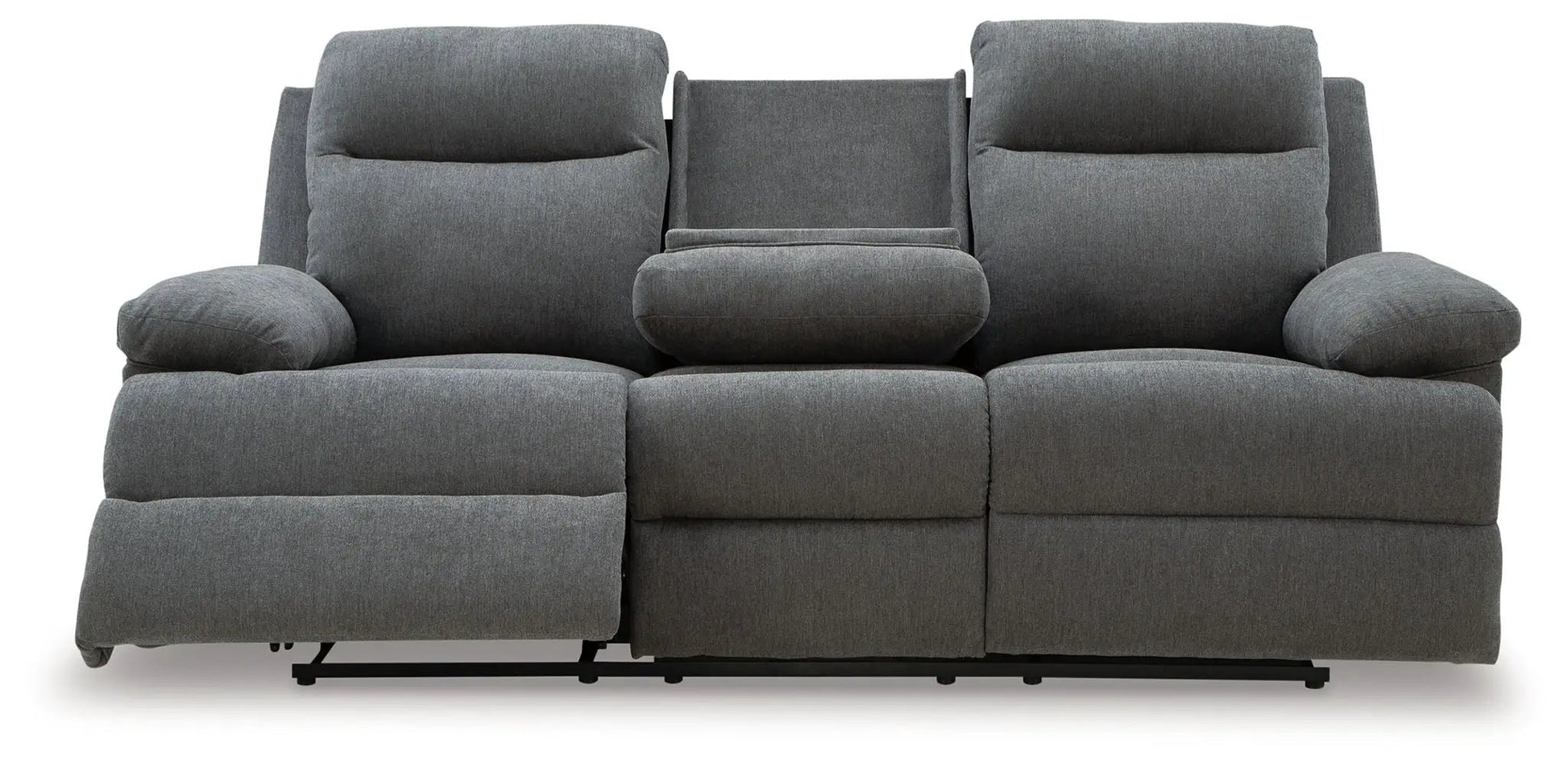 Side-Swipe reclining sofa with drop-down table, gray upholstery, 3-seat, Unique Piece Furniture on Tampa Home & Garden Store