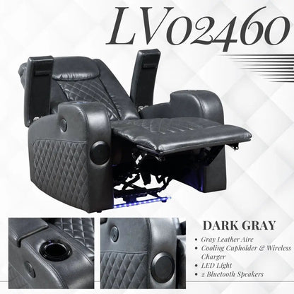 Alair Leather Aire Power Recliner With Bluetooth
