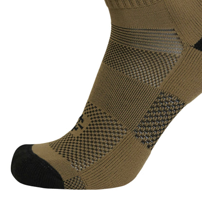 Jungle camouflage military crew sock by Covert Threads, tan brown knit with black toe on Tampa Home & Garden Store