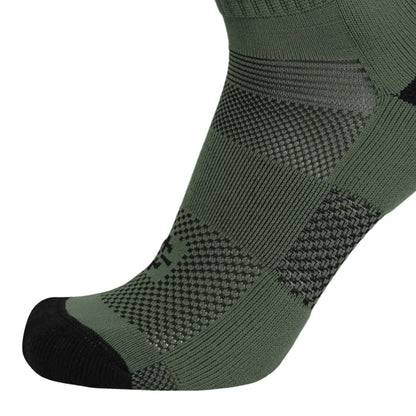 JUNGLE Sock, crew-length military/tactical sock by Covert Threads, olive camo with black toe on Tampa Home & Garden Store