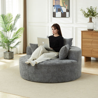 Gray Chenille Sleeper Chair for Living Room