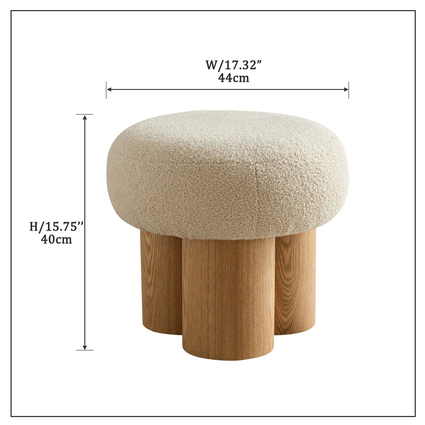 Versatile Mushroom Stool With Cushion and Walnut