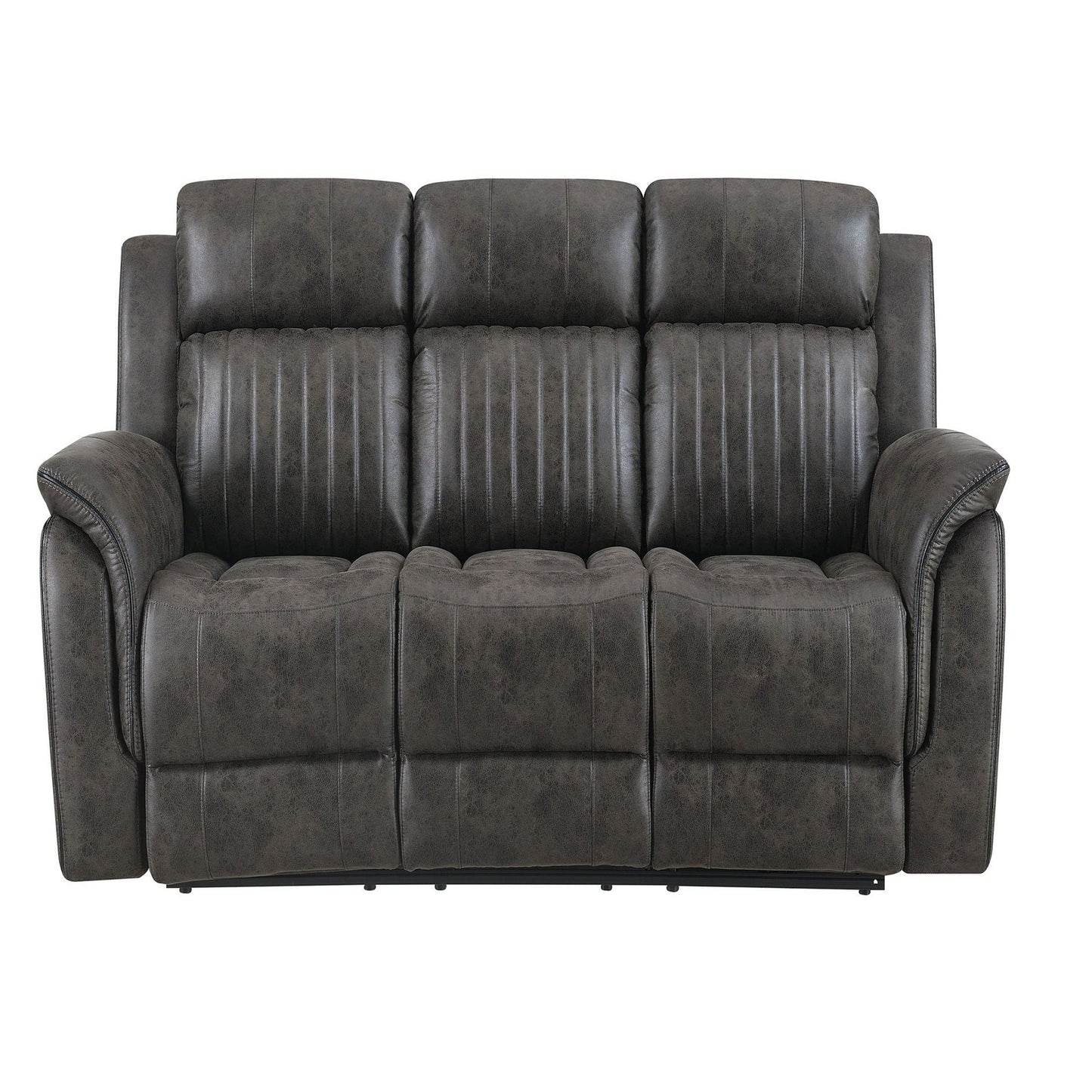 Steban Gray Reclining Sofa With Soft Cushions