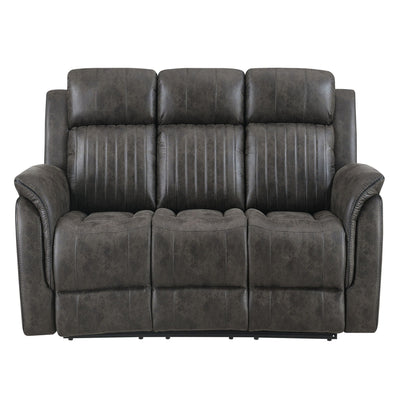 Steban Gray Reclining Sofa With Soft Cushions