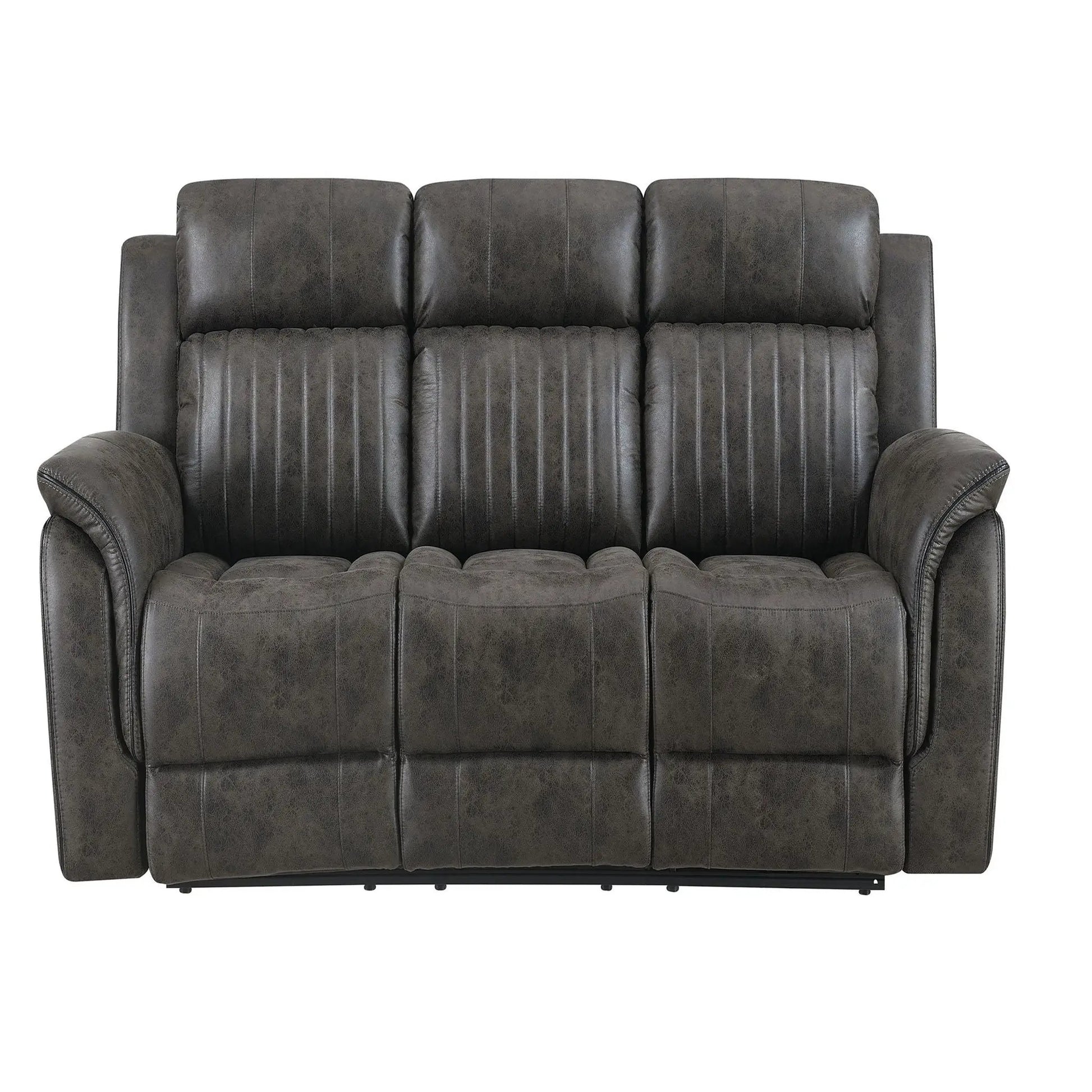 Steban gray reclining sofa three-seat; leatherette by Unique Piece Furniture on Tampa Home & Garden Store