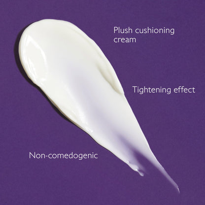 Caudalie Premier Cru The Rich Cream face cream swatch on white spatula against purple background on Tampa Home & Garden Store