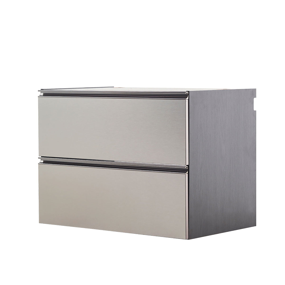 Wall mounted garage cabinet in dark gray metal with deep storage and soft close drawer on Tampa Home & Garden Store