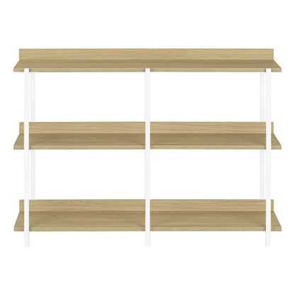 Accent console table 3-tier oak finish with white metal frame by Unique Piece Furniture on Tampa Home & Garden Store