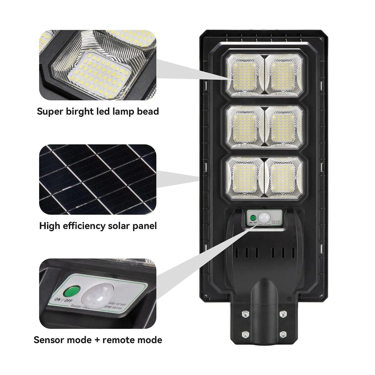 3 Pack 150 W Led solar street lights 15,000 lumens