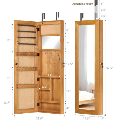 Wall Mounted Jewelry Armoire With Led Light