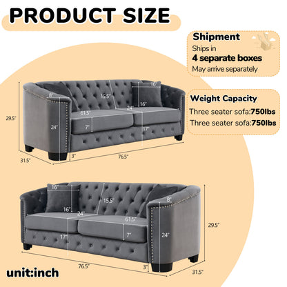 Chelsfield Sofa Set and Deep Velvet Cushions