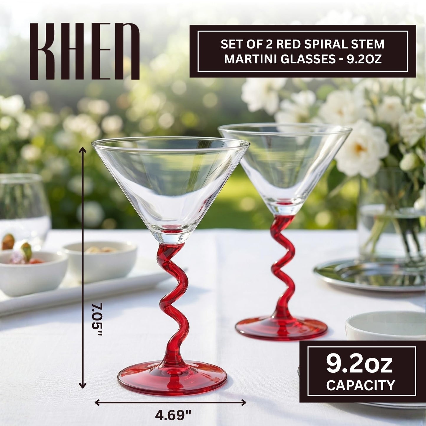 Spiral Stem Martini Glasses and Premium Barware