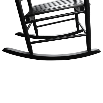 Wooden Porch Rocker Without Mat by Unique Piece Furniture, black seat and curved rockers on Tampa Home & Garden Store