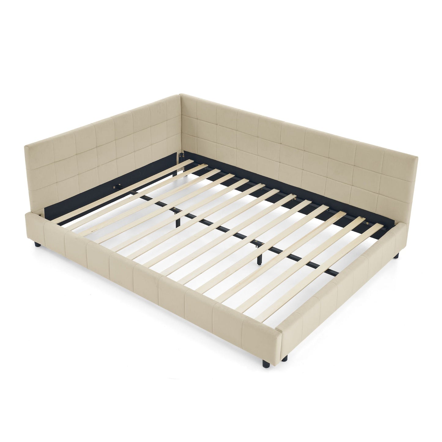 Mid-Century Upholstered Bed Frame and Backrest