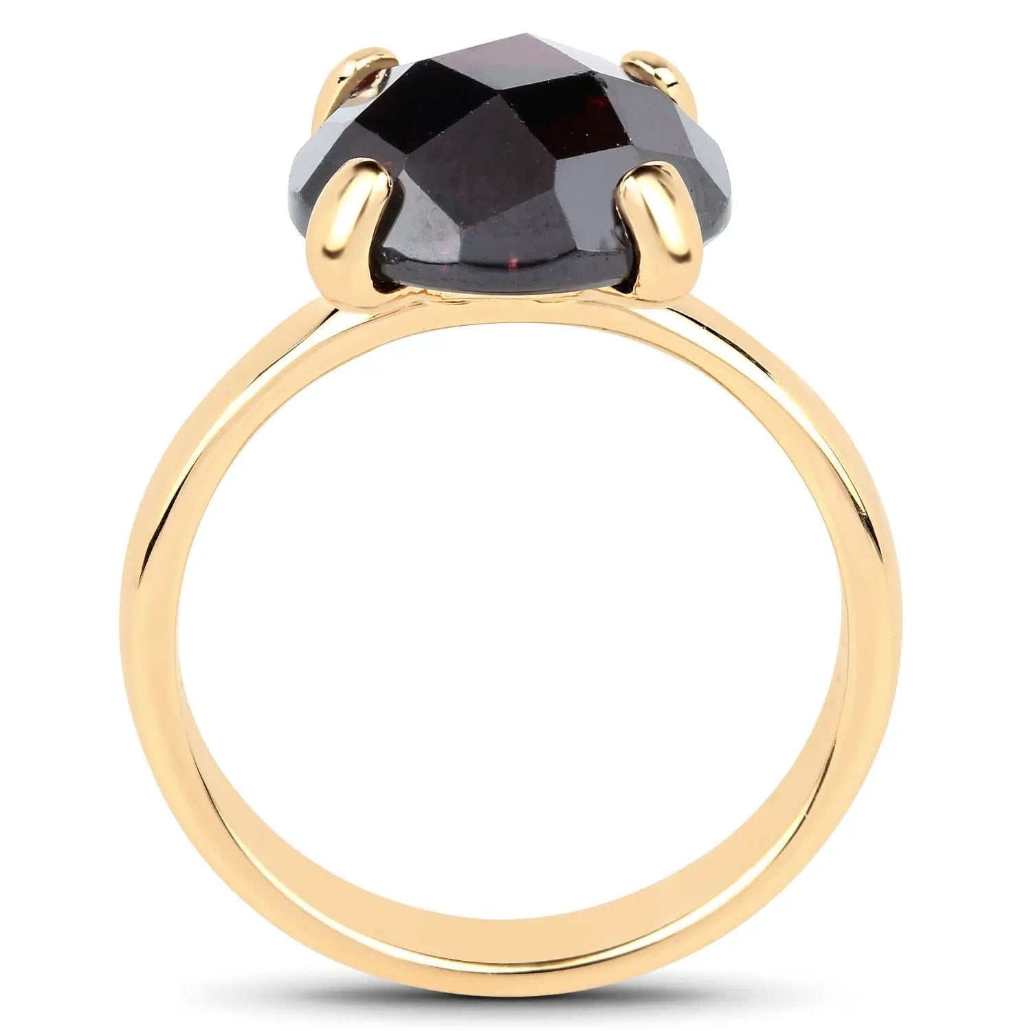 7.38 carat garnet ring with a large faceted gemstone set in a gold-tone band on Tampa Home & Garden Store