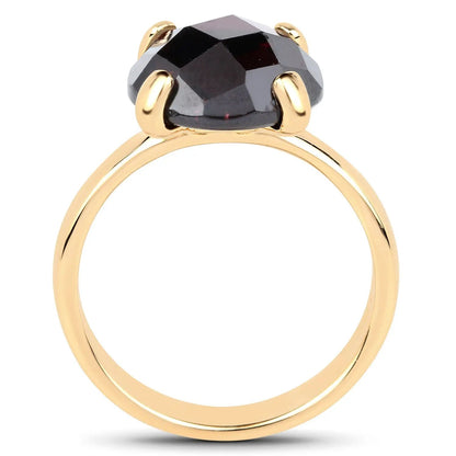 7.38 carat garnet ring with a large faceted gemstone set in a gold-tone band on Tampa Home & Garden Store
