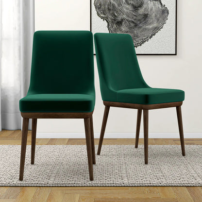 Kate mid-century modern dining chair set 2 emerald green with wood legs Unique Piece Furniture on Tampa Home & Garden Store