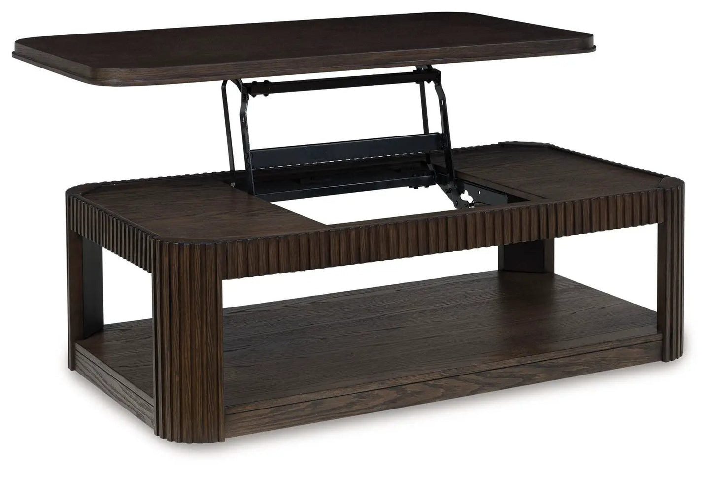 Carlibrie rectangular end table with lift-top in dark wood finish Unique Piece Furniture on Tampa Home & Garden Store