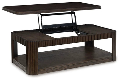 Carlibrie rectangular end table with lift-top in dark wood finish Unique Piece Furniture on Tampa Home & Garden Store